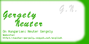 gergely neuter business card